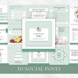 Health Coach Social Media Template, Coaching Instagram Templates and Stories, Nutrition, Wellness, Nutritionist, Holistic, Dietician, Canva image 2