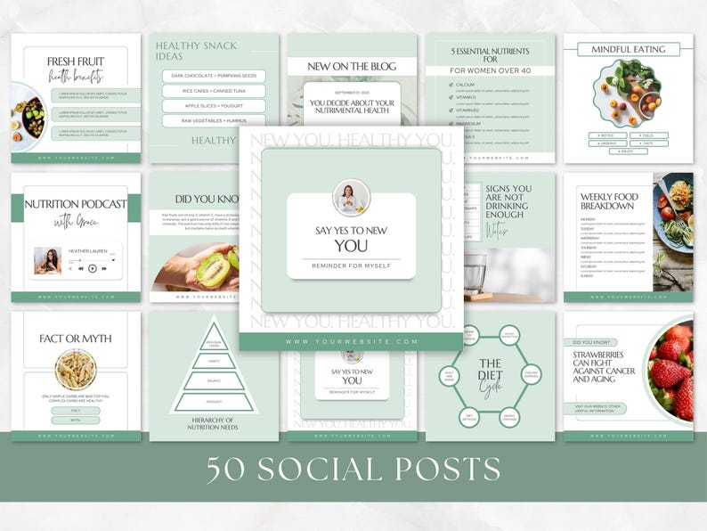 Health Coach Social Media Template, Coaching Instagram Templates and Stories, Nutrition, Wellness, Nutritionist, Holistic, Dietician, Canva image 2