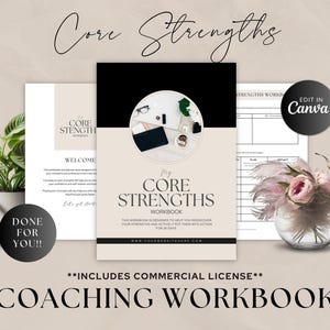 Coaching Worksheets, Client Strengths Assessment Tool, Done For You Workbook, Life Coach, Business, Career, Course Creator, Canva Template image 1