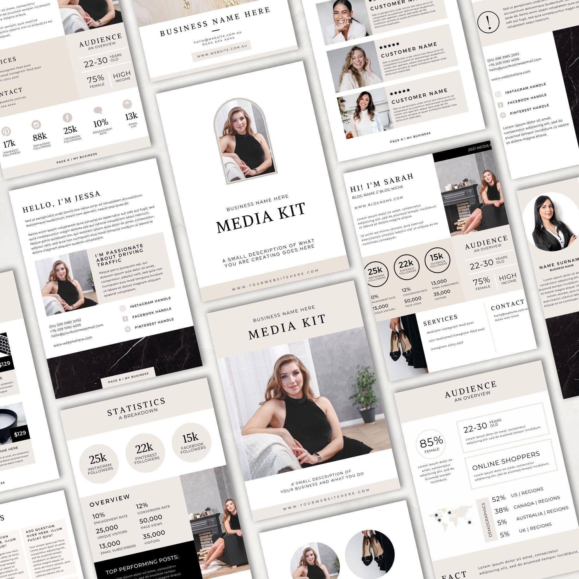Influencer Roster Sheet Influencer Media Kit, Media Press Kit, Rate Sheet for Influencers ...