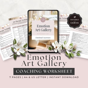 Emotional Awareness Coaching Worksheet Template, Life Coach Workbook, Client Session, Art Therapy, Self Reflection Tool, Done For You, Canva