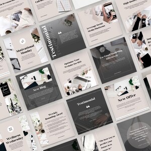 Faceless Social Media Posts for Digital Marketers and Business Coaches, Done For You Content, Luxury Aesthetic, Instagram Account, Canva image 3