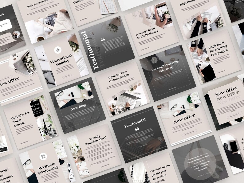 Faceless Social Media Posts for Digital Marketers and Business Coaches, Done For You Content, Luxury Aesthetic, Instagram Account, Canva image 3