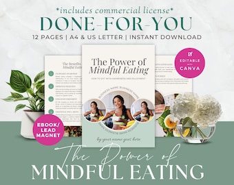 Health Coach Lead Magnet, Nutrition Coaching Ebook, Mindful Eating Guide for Clients, Done For You, Course Resource, Handout, Canva Template