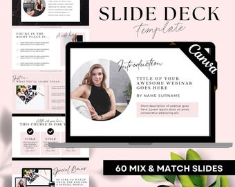Course Slide Deck Template, Slide Deck Template Canva, Webinar Slide Deck, Course Creator Slide Deck, Webinar Template Canva, GLW2