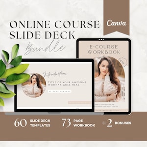 Online Course Slide Deck Template, Ebook and Workbook, Webinar Slides, Life Coach, Business, Course Creator, Creation, Canva Templates, NTRL