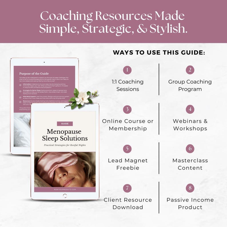 Menopause Sleep Guide Canva Template, Perimenopause Wellness Handout ...