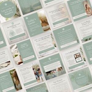 30 Wellness Coach Instagram Templates | Affirmations, Tips, Engagement & Promo Posts | Pre-Written Content for Health Coaches | Social Media image 3