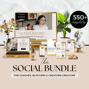 Social Media Bundle for Coaches, Bloggers & Course Creators: Instagram posts, IG Stories, Carousel Posts and Pinterest Pins, Linkedin, NTRL