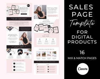Sales Page Template Canva, Canva Digitales Produkt Verkaufsseite, Digital Produkte Template, Ebook Template Business Coaching Canva , PLUXE