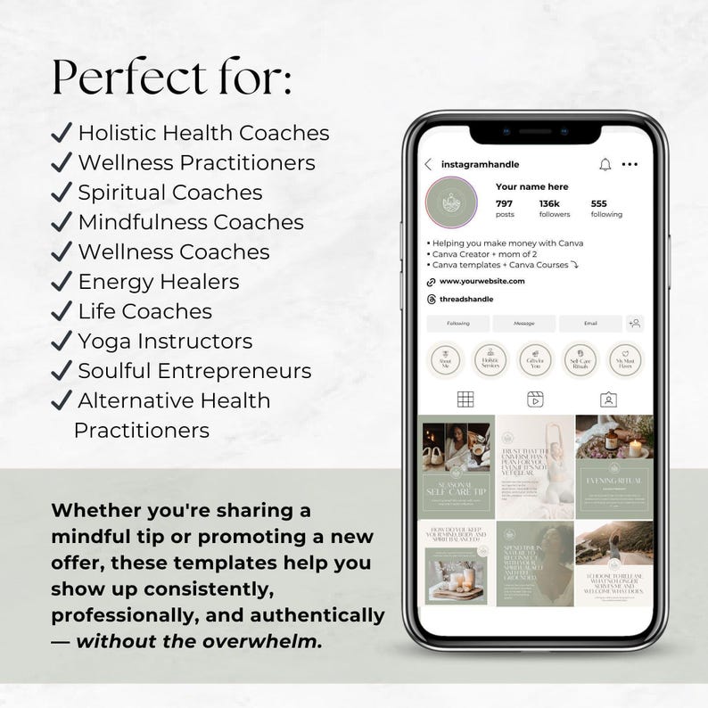 Holistic Wellness Instagram Bundle, Editable Posts Stories Reels Carousels Highlights Quotes, Holistic Coach Instagram Template, Health Reel image 7