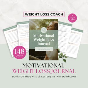 Diario de pérdida de peso para entrenadores, rastreador de nutrición y actividad física, planificador de bienestar y afirmaciones, herramienta de coaching de salud, recurso para clientes