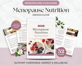 Menopause Nutrition Guide Canva Template, Perimenopause Ebook, Hormone Health Lead Magnet, Client Resource for Wellness & Health Coaches