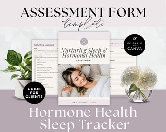 Sleep Tracker and Journal, Hormone Health Assessment Form Template, Coach Resources, Coaching Program, Perimenopause and Menopause, Canva