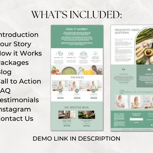 Health Coach Website Template, Coaching Templates, Health and Wellness, Nutrition, Nutritionist, Fitness, Canva, Done For You Content image 3