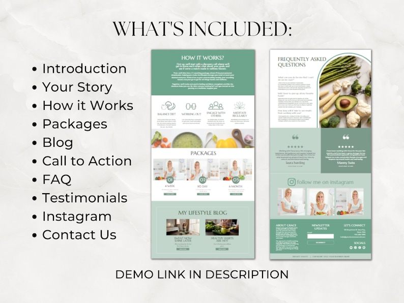 Health Coach Website Template, Coaching Templates, Health and Wellness, Nutrition, Nutritionist, Fitness, Canva, Done For You Content image 3