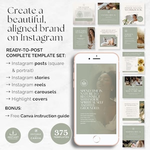 Holistic Wellness Instagram Bundle, Editable Posts Stories Reels Carousels Highlights Quotes, Holistic Coach Instagram Template, Health Reel image 2