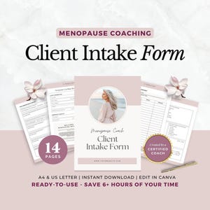 Menopause Coach Intake Form Editable Canva Template Client Onboarding Forms Hormone Health Coaching Questionnaire Wellness Resources PDF