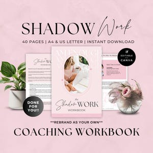 Shadow Work Workbook, Journal Prompts for Self Discovery, Canva Template Coach, Done For You Program, Inner Child, Self Love Guide, Worth