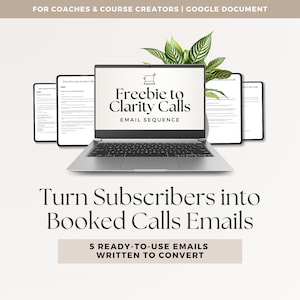 Guiones de correo electrónico para reservar una llamada para coaches y creadores de cursos, plantillas de secuencias de marketing por correo electrónico, marketing por correo electrónico listo para usar, archivos de deslizamiento de correo electrónico