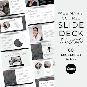 Slide Deck Template Canva, Course Slide Deck, Slide Deck Template Business, Webinar Slide Template, Canva Template for Coaches, MDRN