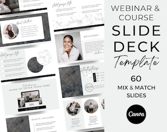 Slide Deck Template Canva, Course Slide Deck, Slide Deck Template Business, Webinar Slide Template, Canva Template for Coaches, MDRN