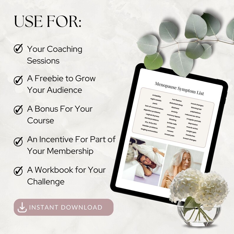 Menopause Journal & Workbook Template, Hormone Health Coaching Lead ...