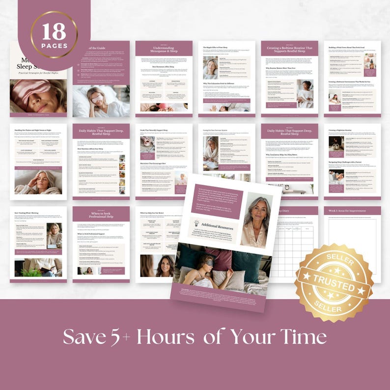 Menopause Sleep Guide Canva Template, Perimenopause Wellness Handout ...