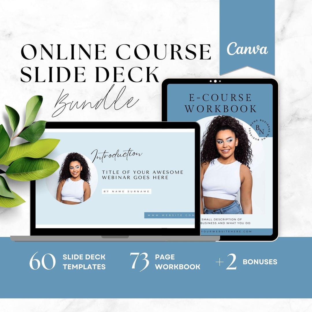 Online Course Slide Deck Template, Ebook and Workbook, Webinar Slides ...