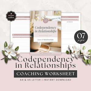 Codependency Awareness and Healing Worksheet for Coaches and Clients, Relationship Coaching Session Exercise, Done For You, Canva Template