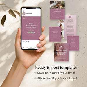 Holistic Health Instagram Bundle, Editable Posts Stories Reels Carousels Highlights Quotes, Holistic Coach Social Media, Wellness Branding image 9