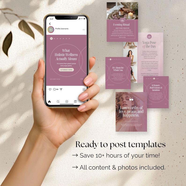 Holistic Health Instagram Bundle, Editable Posts Stories Reels Carousels Highlights Quotes, Holistic Coach Social Media, Wellness Branding image 9