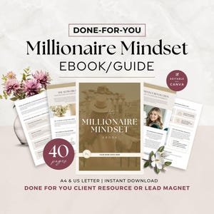 Millionaire Mindset Shift Ebook Editable Canva Template, Done For You Lead Magnet for Coaches & Consultants, Abundance Money Mindset Guide