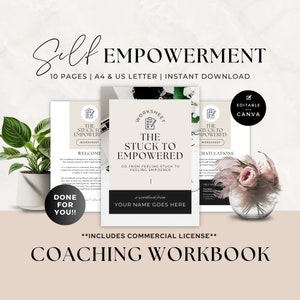 Life Coach Worksheets, Done For You Coaching Workbook Template, Course Content, Lead Magnet for Coaches, Wellbeing, Career, Mindset, Canva