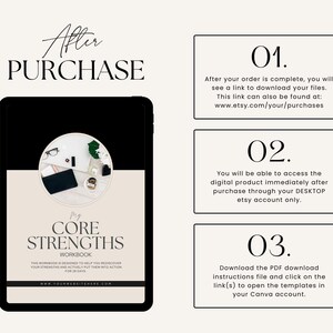 Coaching Worksheets, Client Strengths Assessment Tool, Done For You Workbook, Life Coach, Business, Career, Course Creator, Canva Template image 8