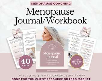 Menopause Journal & Workbook Template, Hormone Health Coaching Lead Magnet, Women's Wellness Program Content, Done For You Client Guide