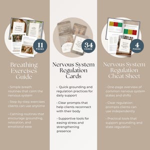 Coachtoolkit zenuwstelselregulatie Canva-sjabloon: gidsen, werkboeken, tracker, spiekbriefje, flashcards en posts op sociale media afbeelding 6