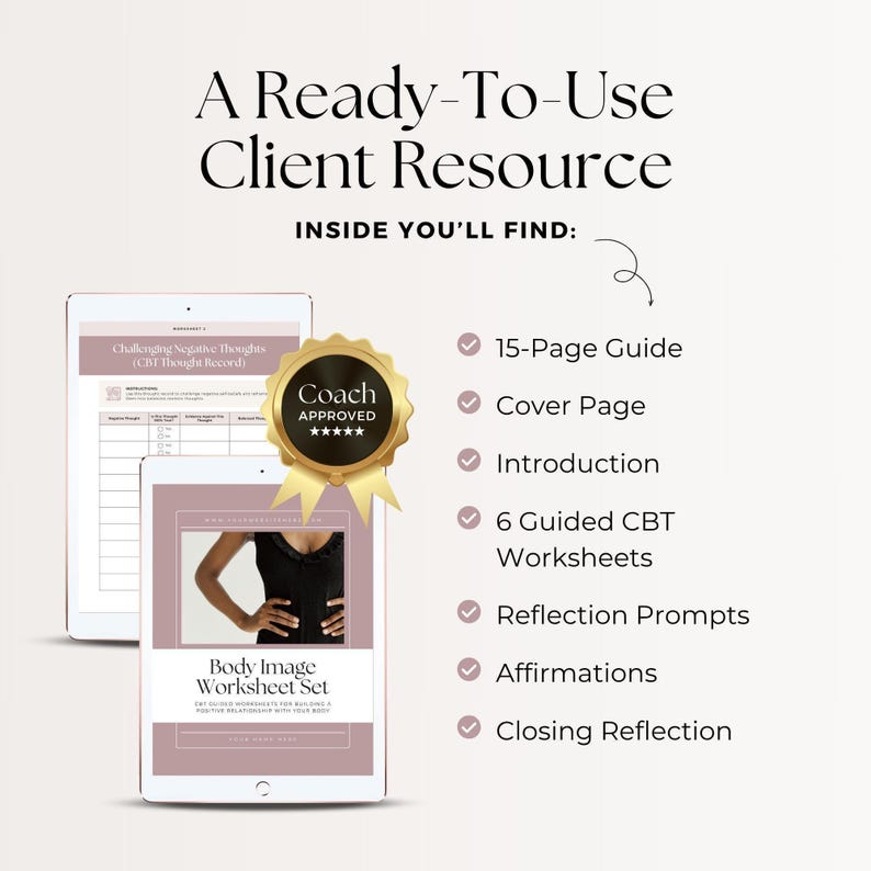 Body Image Worksheets Canva Template | CBT Coaching Tools for Clients ...