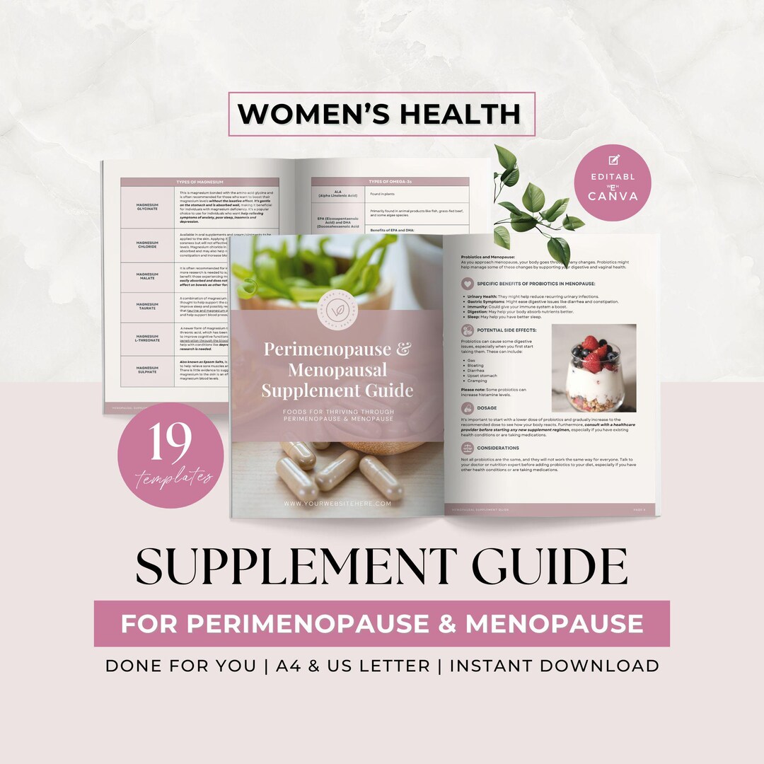 Perimenopause and Menopause Supplement Guide for Clients, Health Coach ...