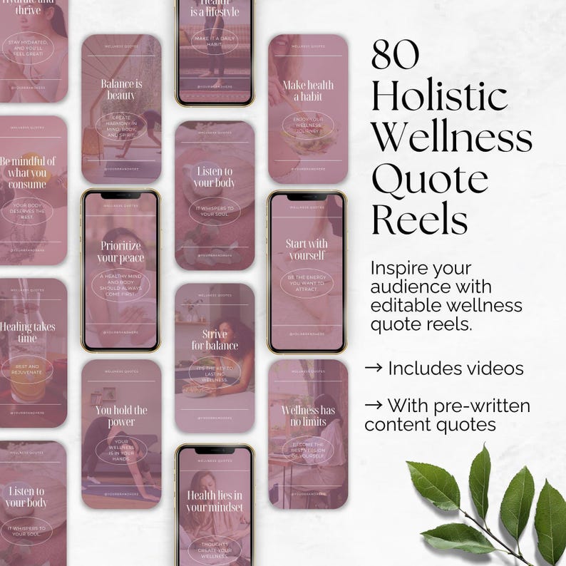 Holistic Health Instagram Bundle, Editable Posts Stories Reels Carousels Highlights Quotes, Holistic Coach Social Media, Wellness Branding image 6