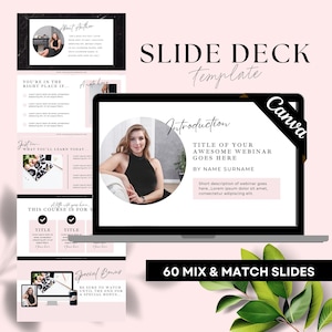 Course Slide Deck Template, Slide Deck Template Canva, Webinar Slide Deck, Course Creator Slide Deck, Webinar Template Canva, GLW2