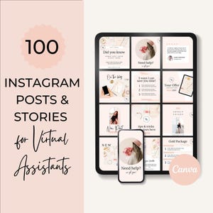 Virtual Assistant Instagram Post Template, VA Instagram Posts, VA Social Media Marketing, Canva Instagram Posts, Coach, Content Creator, PCH