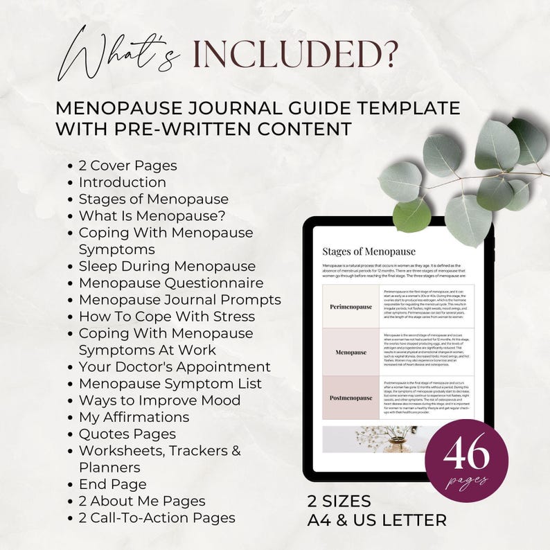 Menopause Journal & Workbook Template, Hormone Health Coaching Lead ...
