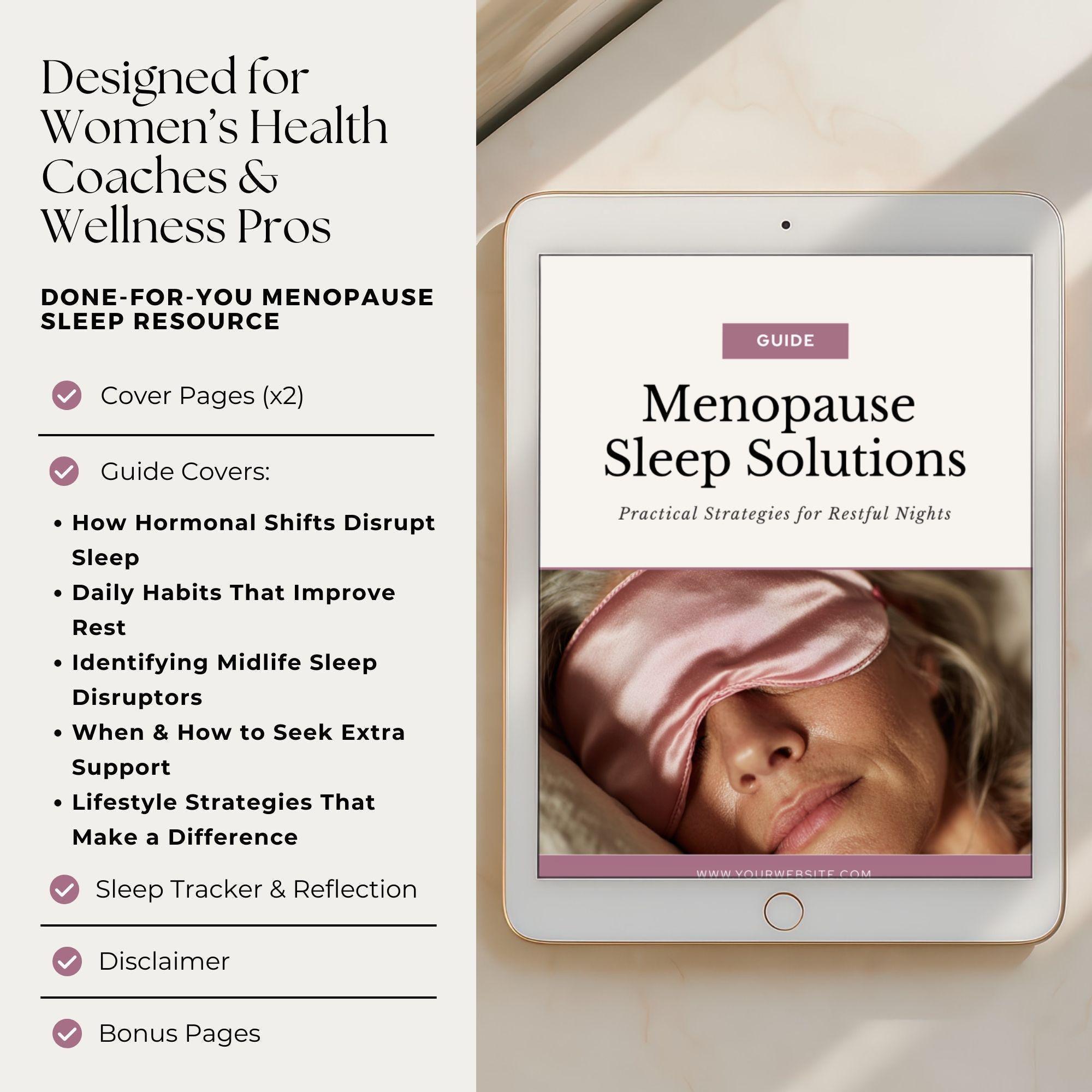 Menopause Sleep Guide Canva Template, Perimenopause Wellness Handout ...