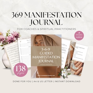 369 Manifestation Journal | Law of Attraction Journal with Prompts, Affirmations & Manifesting Tips | 99 Day Guided Manifestation Workbook