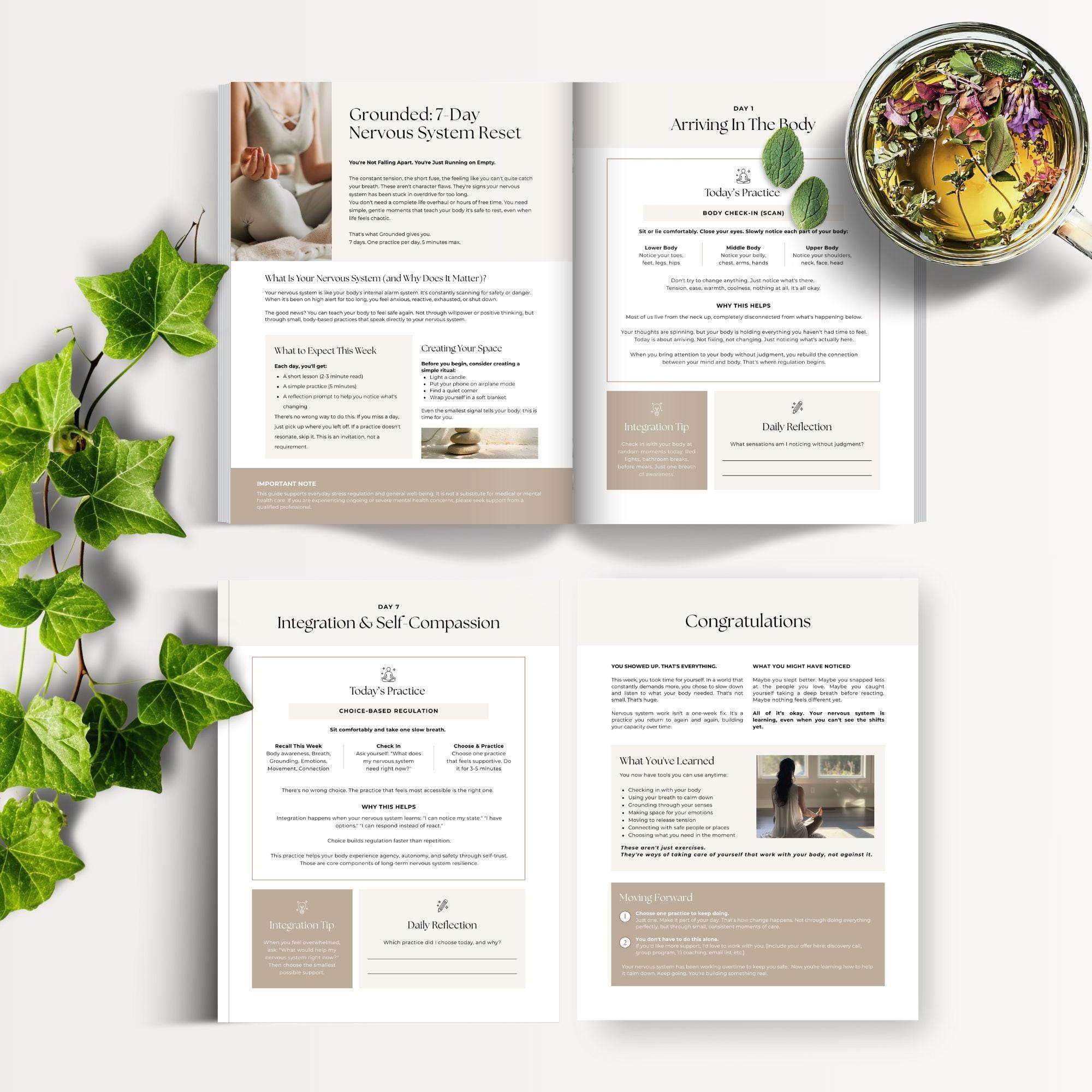 Nervous System Regulation Reset Canva Template | Somatic Exercises ...