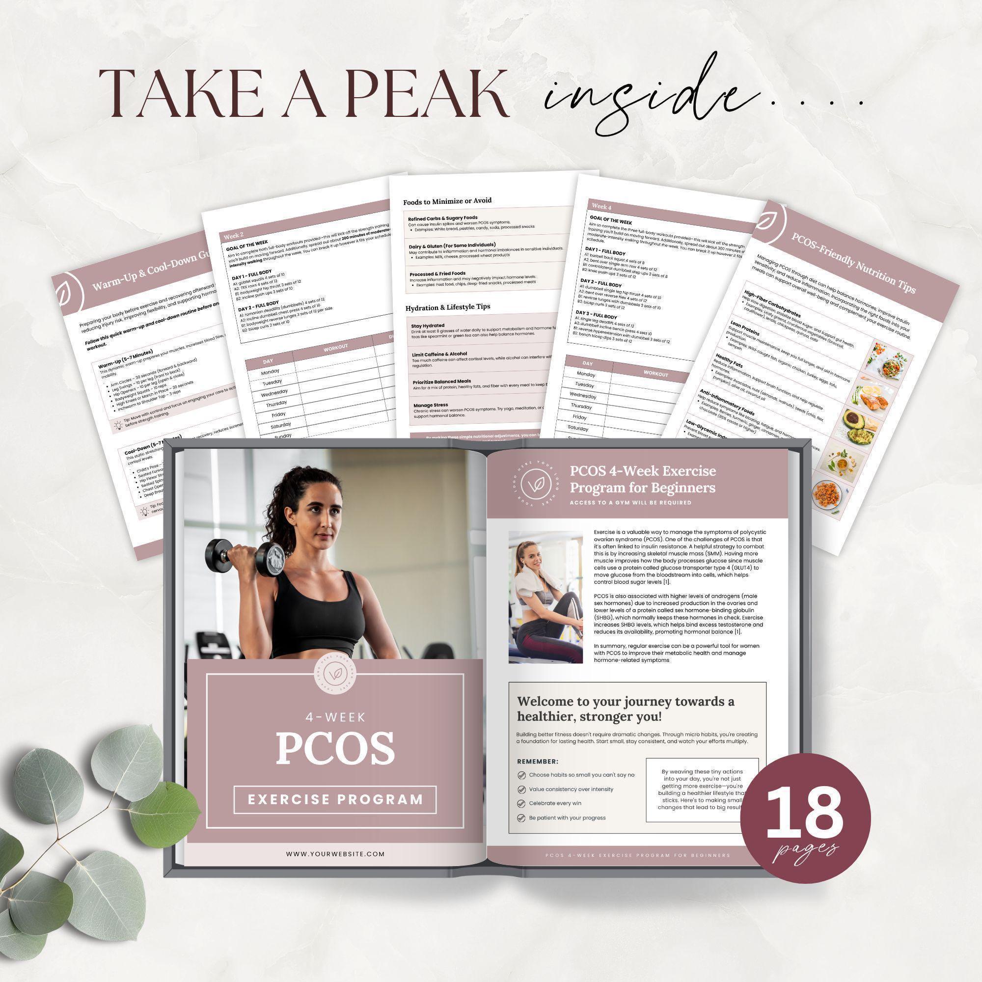 Pcos Exercise Plan.pdf PCOS Exercise Program, Hormone Balance Workout Plan, Women's Health ...