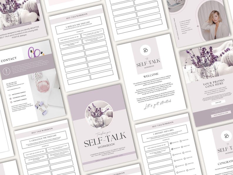 Positives Selbstgesprächs-Arbeitsbuch, Coaching-Arbeitsblattvorlage, Canva, für Sie getan, Life Coach, Selbstliebe, Selbstwert, Selbstwertgefühl, Journal-Aufgabe Bild 3