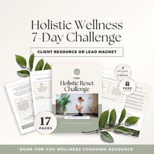 Défi soins personnels et bien-être de 7 jours, programme holistique fait pour vous pour les entraîneurs et les praticiens, aimant numérique principal, séquences d'e-mails