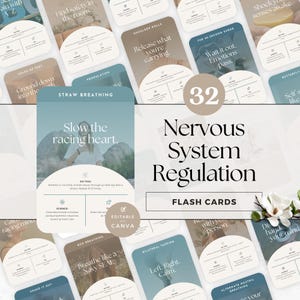 Nervensystem Regulation Karteikarten | 32 bearbeitbare Canva Vorlagen für Coaches & Therapeuten |  Atemarbeit, Erdung und somatische Techniken
